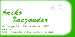 aniko kaczander business card